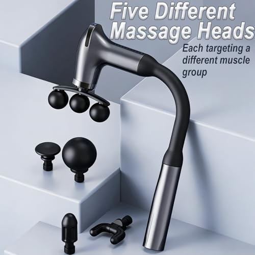 HISBO Massage Gun with Upgraded Extension Handle, Massage Gun Deep Tissue - Back Massager for Pain Relief Deep Tissue, Mus...