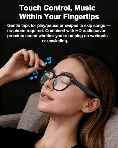 MNVOEQ Smart Glasses with Camera 4K, Video Recording.Bluetooth for Men & Women -Hands-Free Recording Glasses with Audio, A...