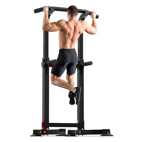 Outdoor Basic Power Tower, Pull Up Bar and Dip Station for Home Gym, 1400LBS Weight Capacity, Adjustable Height, Heavy Dut...