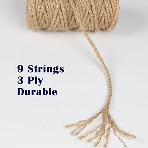 PerkHomy 5mm Jute Rope 105 Feet Twisted Heavy Duty and Thick Twine Rope for Cat Scratcher Scratching Post Tree Craft Proje...