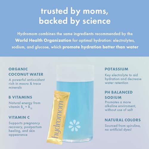 Boobie Hydromom Superfood Electrolyte Drink Mix, Blue Raspberry Lemonade | Refreshing Energy & Hydration Boost for Mamas |...