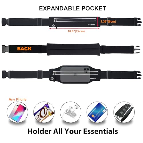 Slim Running Belt Fanny Pack for Men Women, Running Phone Holder Runners Pouch Waist Pack for Workout, Money Belt, Running...
