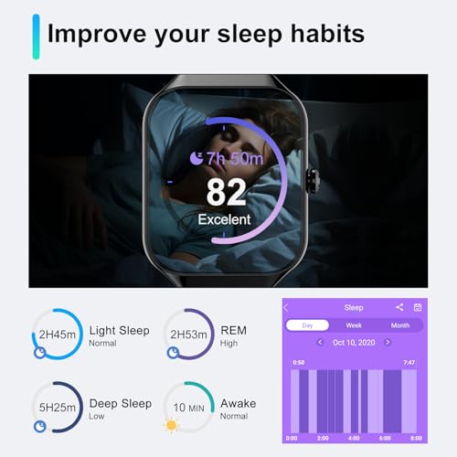 Smart Watch(Answer/Make Call), 1.96"HD Smartwatch for Men Women with Heart Rate/Sleep Monitor/Pedometer, 2025 New Activity...
