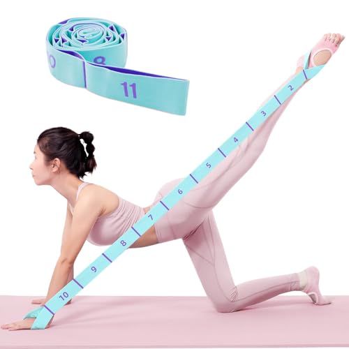 Xensamy 11 Loops Stretch band - Yoga, Pilates, Ballet, and Physical Therapy Stretching strap for Flexibility, Leg Stretchi...