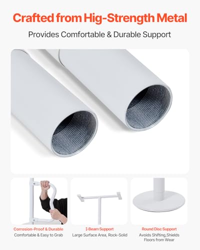 VEVOR Floor-to-Ceiling Transfer Pole, Tension Mounted Bathroom Grab Bar with Anti-Slip Curve Handle, 300 Lbs Capacity Secu...