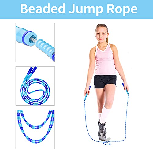 Leeboom Jump Rope, Adjustable Length Tangle-Free Segmented Soft Beaded Skipping Rope, Fitness Jump Rope for Kids, Man, and...