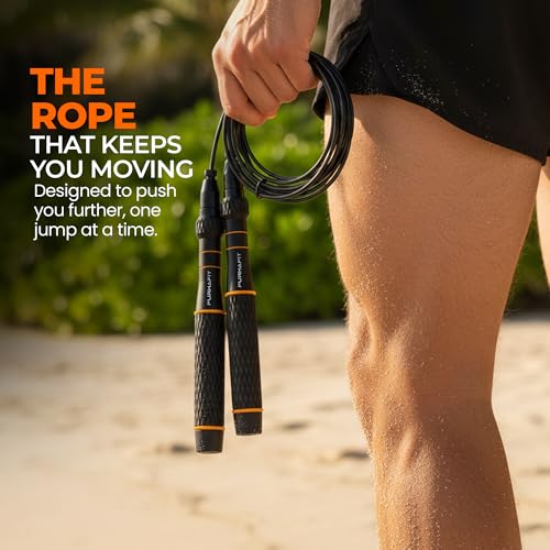 LYRA Adjustable Speed Jump Rope – 360° Ball Bearings, Steel Cable & Aluminum Handles – Fast Double Unders for CrossFit, HI...