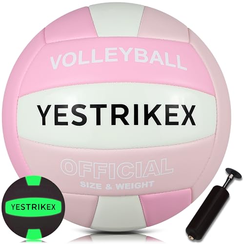 YeStrikeX Official Size 5 Glow in The Dark Volleyball, Fluorescent Light Night Volleyball Soft Indoor Outdoor Volleyball G...