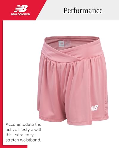 New Balance Girls' Active Skort Set - 2 Piece Short Sleeve T-Shirt and Performance Tennis Scooter Skirt (Sizes: 7-12)