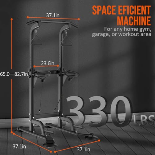 Power Tower Pull Up & Dip Station Multi-Function Home Strength Training Fitness Workout Station Height Adjustable