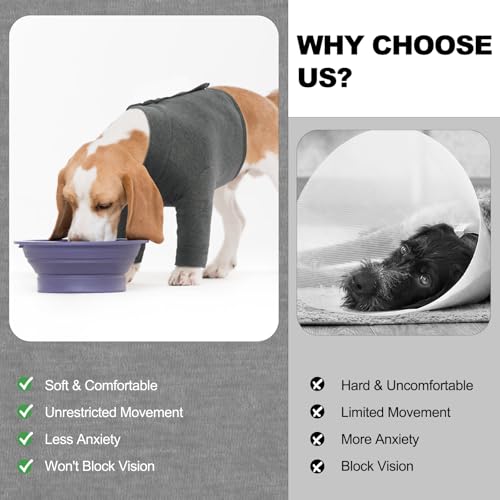 IDOMIK Dog Recovery Suit, Dog Surgery Recovery Suit Front Legs, Comfy Joint Leg Sleeves After Surgery, Elbow Braces Protec...