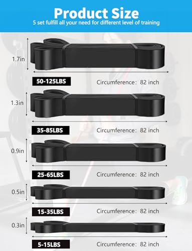 Resistance Bands, Pull Up Bands, Exercise Workout Bands for Working Out, Pull Up Assistance Bands Set for Men & Women, Bod...