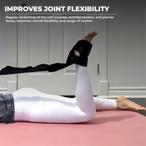 Yaghzu Foot and Calf Stretcher - Stretching Strap for Plantar Fasciitis, Achilles Tendonitis, Heel Spurs, Foot Drop, & Ham...