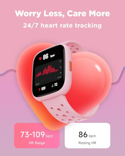 BIGGERFIVE Smart Watch for Kids, 1.8" Fitness Tracker Watch Pedometer, Heart Rate, Sleep Monitor, IP68 Waterproof, Calorie...