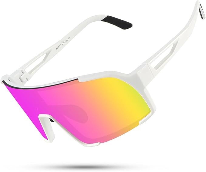 OULAIQI Sports Sunglasses for Men Women,Cycling Glasses UV Protection for Running Softball Volleyball Hiking