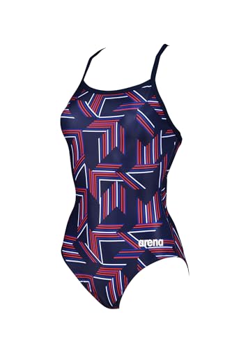 ARENA Performance Girls' Puzzled Team Print Light Drop Back Youth Bathing Swimsuit
