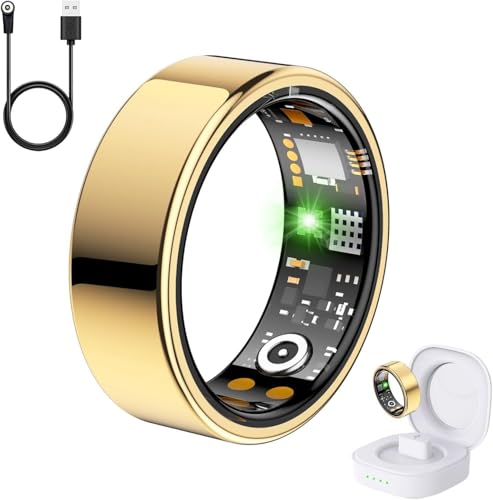 Health Tracker Ring, Smart Health Ring for Women Men with Heart Rate, Blood Oxygen, Sleep Monitor, Steps,Calories, No Subs...