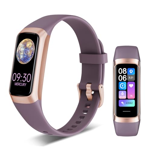 Fitness Tracker, 24/7 Heart Rate Blood Oxygen Blood Pressure Body Temp Monitor Sleep Calorie Tracker with 1.1" AMOLED Touc...