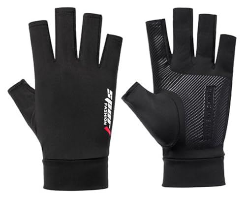 Eohak Men UV Protection Fishing Gloves Summer Non Slip Fingerless Gloves for Driving Hiking Cycling Gloves