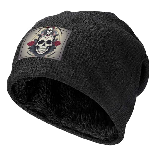 YANYU Skull Yoga Print Lightweight Waffle Pullover Hat Men Women Winter Headwear Outdoor Camping Travel