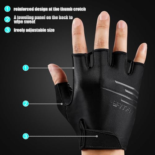 FITFIV Cycling Gloves Bike Gloves for Men/Women Half Finger Biking Gloves Exercise Workout Gloves Suitable for Outdoor Spo...