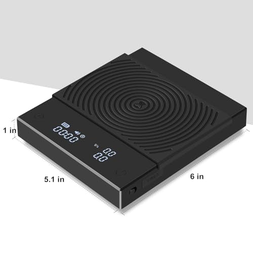TIMEMORE Coffee Scale Basic 2.0 Electronic Espresso Scale with Water Flow Rate and Timer Function, Free Switching of Ounc...