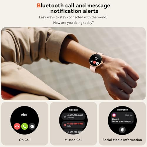 Smart Watches, 1.19" AMOLED Smartwatch for Women (Answer/Make Call), Fitness Tracker with 100+ Sport Modes, IP68 Waterproo...
