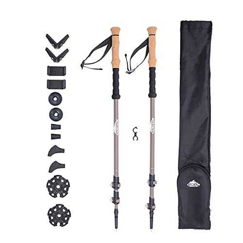Cascade Mountain Tech Trekking Poles - Carbon Fiber Monopod Walking or Hiking Sticks with with Accessories Mount and Adjus...