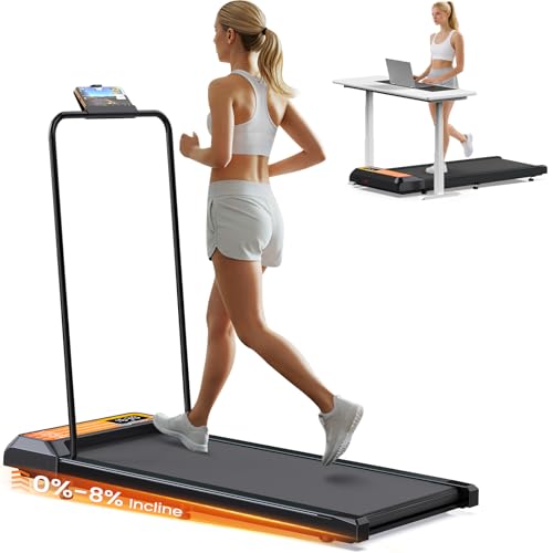 VITALTRACK Walking Pad with Incline and Handle Bar, 2.5 HP Quiet Under Desk Treadmills for Home Small, Portable Walking Pa...