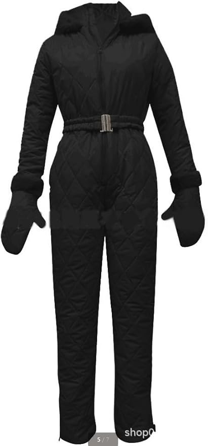 KuLiensky Adult One Piece Snowsuit Waterproof Windproof Ski Suits Women Jumpsuit Belts Gloves Fullset