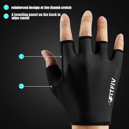 FITFIV Cycling Gloves for Men Women, Half-Finger for Bike, Gym, Weight Lifting, Workout, Riding, Outdoor Sports