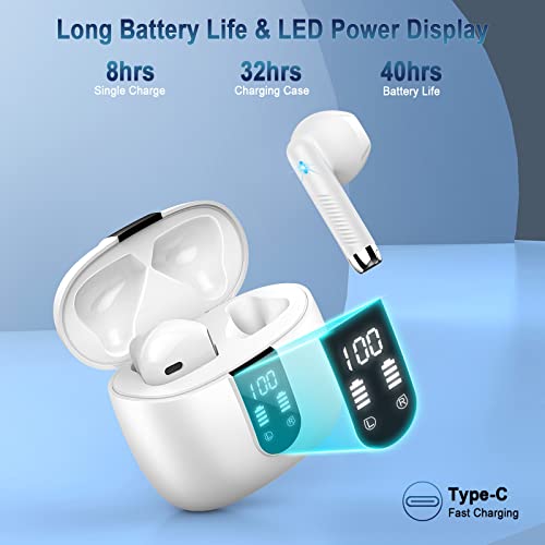 Wireless Earbud Bluetooth 5.3 Headphones with Clear Sound, 40H Playtime, Sport Earbud Touch Control with LED Digital Displ...