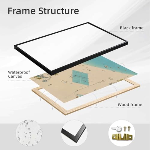 Framed Aerial Beach Tennis Poster Canvas Print Art Modern Wall Art PaintingTrendy PicturesHome Decor Wall Decoration for L...