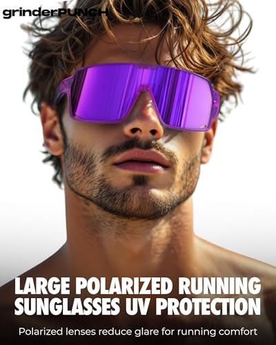 grinderPUNCH XL Baseball, Pickleball, Running, Hiking & Cycling Polarized Sport Sunglasses for Men & Women with UV Protection