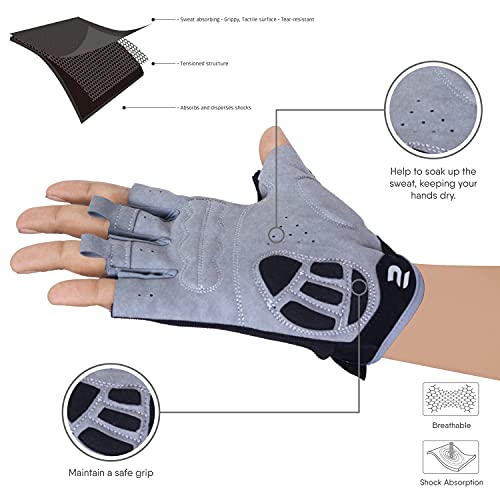 SAWANS Cycling Gloves Half Finger Mountain Road Bike Cycle Gloves Anti Slip Shock Absorbing Padded Breathable MTB Bicycle ...