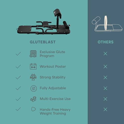 Lifepro Hip Thrust Machine – Adjustable Glutes Workout Equipment for Home – GluteBlast Foldable Booty Builder, Sissy Squat...