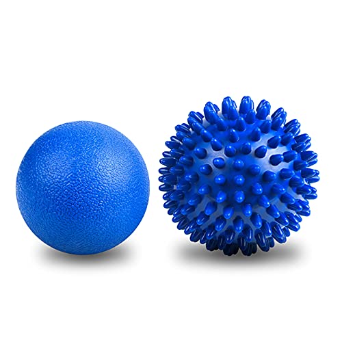 URAQT Spiky Massage Ball Set, 2 Pack Physical Therapy Massage Balls, Hard Lacrosse Ball & Spiky Massage Ball for Myofascia...