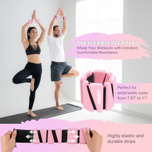 Wrist Ankle Weights for Women Set of 2, Adjustable Silicone Weighted Bangles, Wearable Ultra-durable Strips Weight Bracele...
