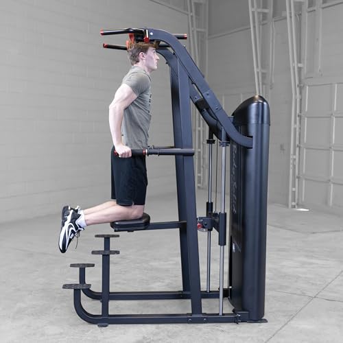 Body Solid (S2ACDX-2) Pro Clubline Series II Chin and Dip Machine, Commercial and Home Fitness Equipment, Pull Up Station ...
