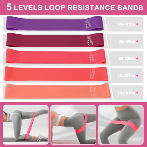 NITMTYOU Home Pilates Essentials Kit for Women - Complete Set with 9" Yoga Ball, Figure 8 Resistance Band, Pilates Bands, ...