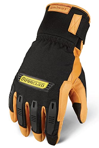 Ironclad Ranchworx Cold Condition Winter Work Gloves RWCC, Cold Weather Protection Rated to 5°F/-15°C, Full Water-Repellen...