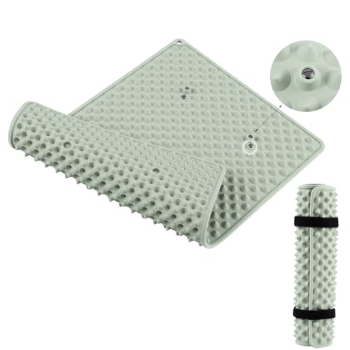 HWXQJJHONEY Portable Feet Acupressure Mat,Foldable Silicone Foot Massager Mat with Dual-Side Usage,Pressure Point Massage ...