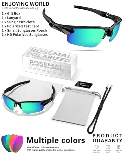 Rosemal Polarized Sunglasses for Men Women Running Sunglasses Sports Cycling Driving Fishing Baseball Golf TAC UV400 TR90