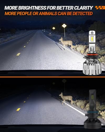 SEALIGHT 9005/HB3 Bulbs 66000LM Super Bright, 6500K Cool White 9005 Light Bulbs, 60000+ Hours HB3 Powersport Bulbs with Fa...