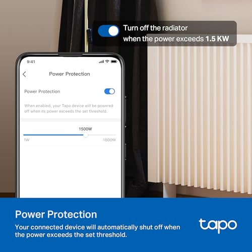 TP-Link Tapo Smart Plug P210M, Wi-Fi in-Wall Outlet, Matter Compatible, Energy Monitoring, 15A/1800W Max, Works with Alex...