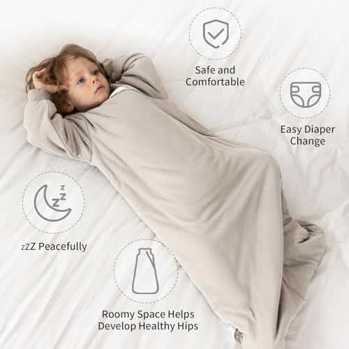BubblePanda Rayon Made from Bamboo Sleep Sack 12-18 Months Long Sleeve Sleep Sack 1.5 Tog Supersoft Winter Baby Wearable B...