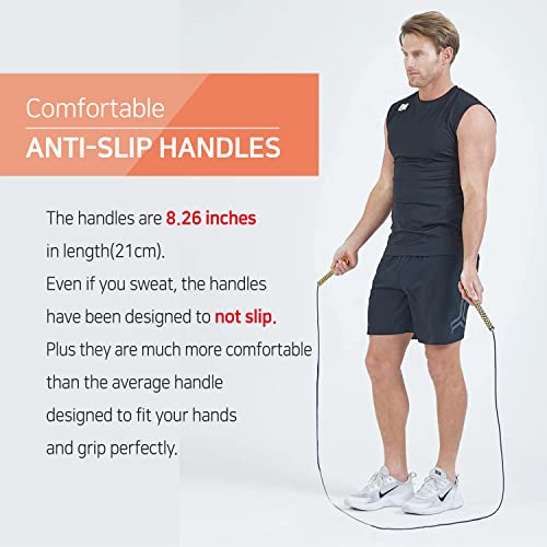 Skipping Jump Rope for Fitness Workout - Light Weight, Adjustable, Tangle Free, Excellent line control for Cardio Boxing, ...