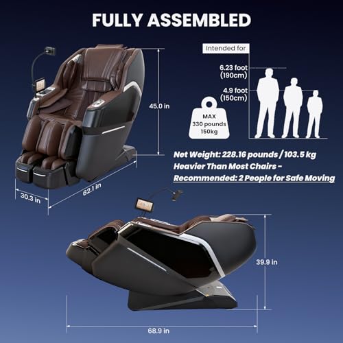 Notired Space Walk & Ankle Stretch 4D Massage Chair Full Body, Unique 2026 Zero Gravity SL-Track Shiatsu Massage Chair Rec...