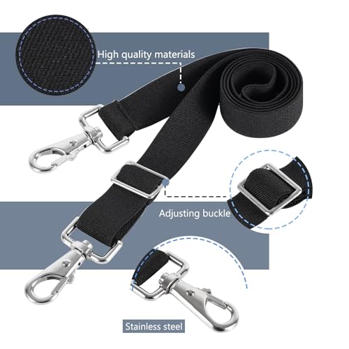 Horse Blanket Sheet Leg Straps, Replacement Stretchy Belly Strap with Double Swivel Snaps, Adjustable Length from 24 to 42...