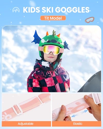 OutdoorMaster Kids Ski Goggles OTG Snowboard Goggles with 100% UV Protection Kids Snow Goggles for Boys Girls Toddler